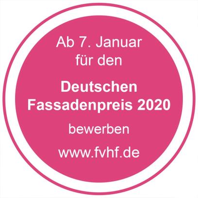 Deutscher Fassadenpreis 2020 für VHF - Auslobung