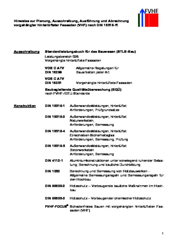 FVHF-Merkblatt zur Planung und Ausführung von VHF