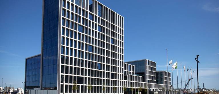 Aarhus Dänemark - Natursteinfassade im Leichtbau-System