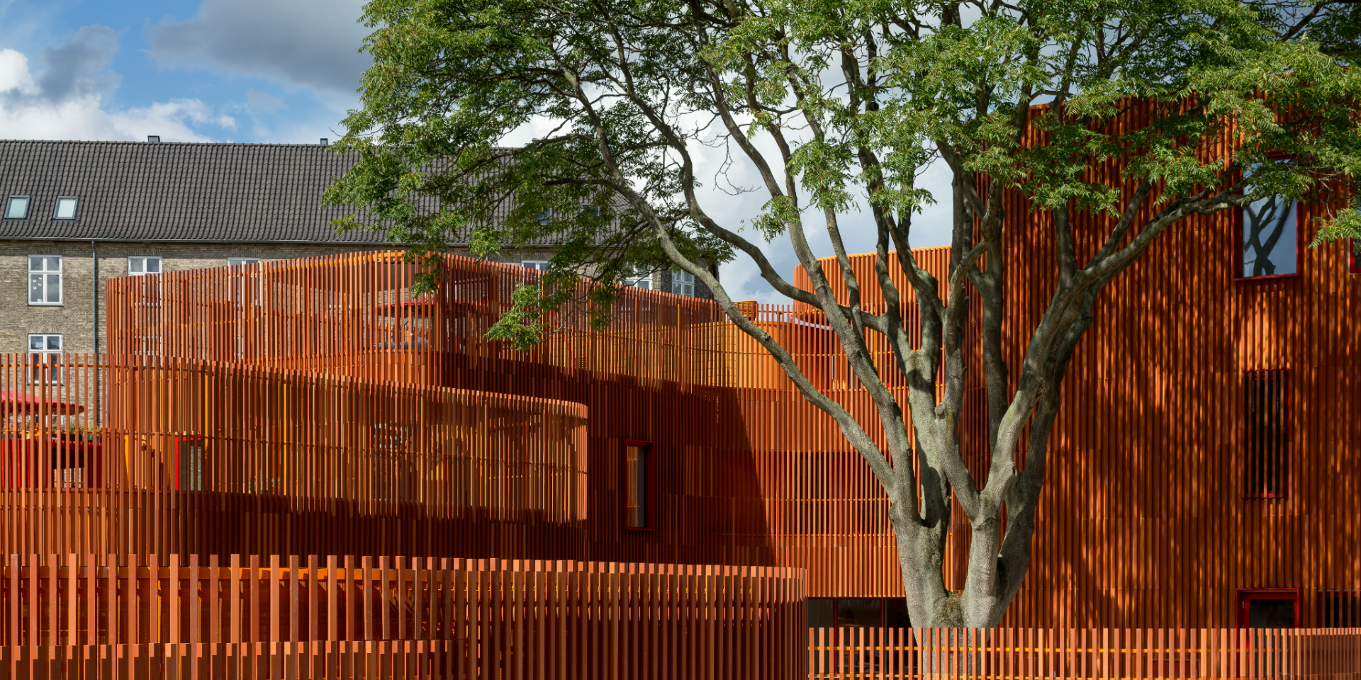 Brick red Squares Forfatterhuset Kindergarten